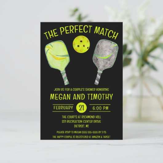 De perfecte match Pickleball Couples Vrijgezellenf Kaart (Staand voorkant)