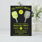 De perfecte match! Pickleball verlovingsfeest Kaart (Staand voorkant)