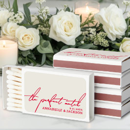 De Perfecte Match Rode Huwelijks Matchbox Favor