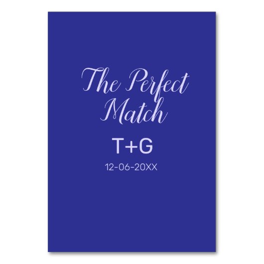 De perfecte match royal blue luxe voeg paar naam t kaart (Voorkant)