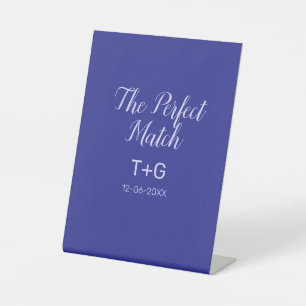 De perfecte match royal blue luxe voeg paar naam t reclamebord met voetstuk