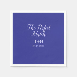 De perfecte match royal blue luxe voeg paar naam t servet