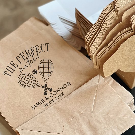 De perfecte match Save the Date Wedding Tennis Rubberstempel