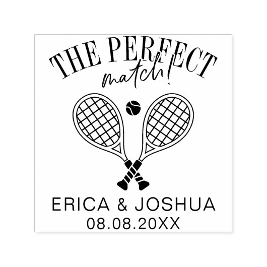 De perfecte match Save the Date Wedding Tennis Zelfinktende Stempel (Design)