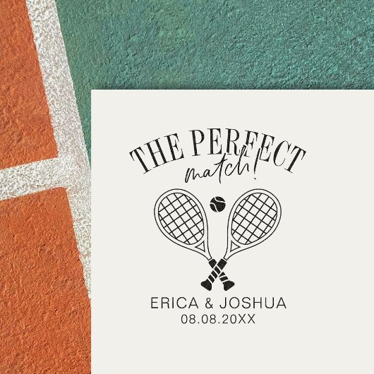 De perfecte match Save the Date Wedding Tennis Zelfinktende Stempel