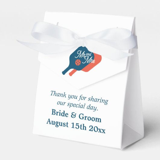 De perfecte match schattige pickleball thema bruil bedankdoosjes (Voorkant Zijde)