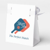 De perfecte match schattige pickleball thema bruil bedankdoosjes (Achterkant)