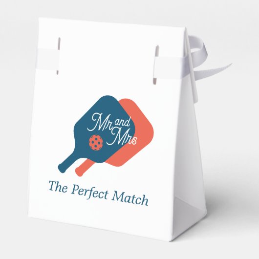 De perfecte match schattige pickleball thema bruil bedankdoosjes (Achterkant)