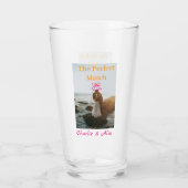 De perfecte match trouwkoppel foto retro roze glas (Achterkant)