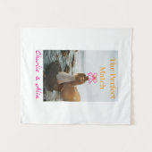 De perfecte match trouwkoppel foto retro roze wandkleed (Voorkant (horizontaal))