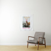 De perfecte match trouwkoppel foto retro roze wandkleed (In situ)