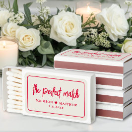 De Perfecte Match Vintage Rode Trouwluciferdoosje