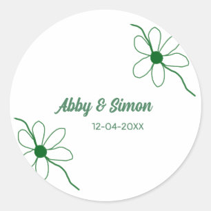 De perfecte match voeg koppel naam datum textuur y ronde sticker