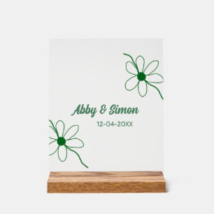 De perfecte match voeg koppelnaam datum textuur ja acryl bord