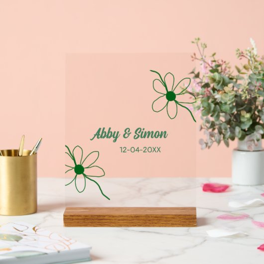 De perfecte match voeg koppelnaam datum textuur ja acryl bord (Huwelijk)