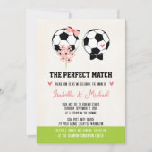 De perfecte match Voetbal bruiloft uitnodiging (Voorkant)