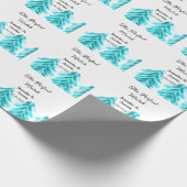 De perfecte match winter blauwe dennenboom bruilof cadeaupapier (Hoek)