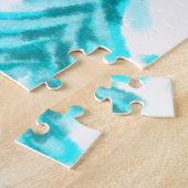 De perfecte match winter blauwe dennenboom bruilof legpuzzel (Zijkant)