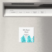 De perfecte match winter blauwe dennenboom bruilof magneet (Insitu (Vaatwasser))