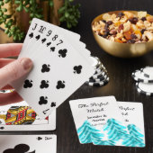 De perfecte match winter blauwe dennenboom bruilof pokerkaarten (Insitu)