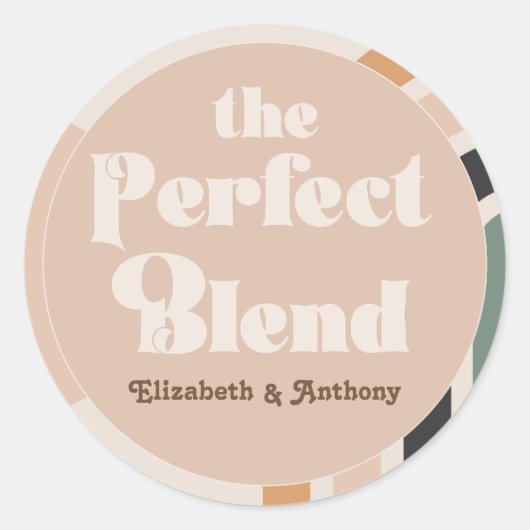 De Perfecte Mix Boho Ronde Trouwgunst Sticker (Voorkant)