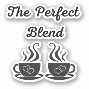 De perfecte mix, bruiloft 2 koffiemokken sticker