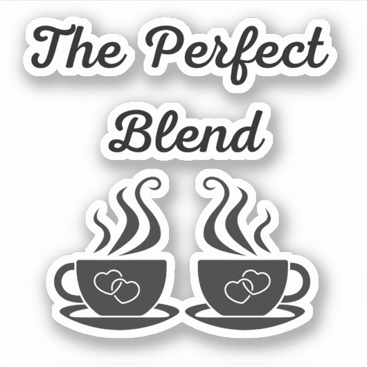De perfecte mix, bruiloft 2 koffiemokken sticker (Voorkant)
