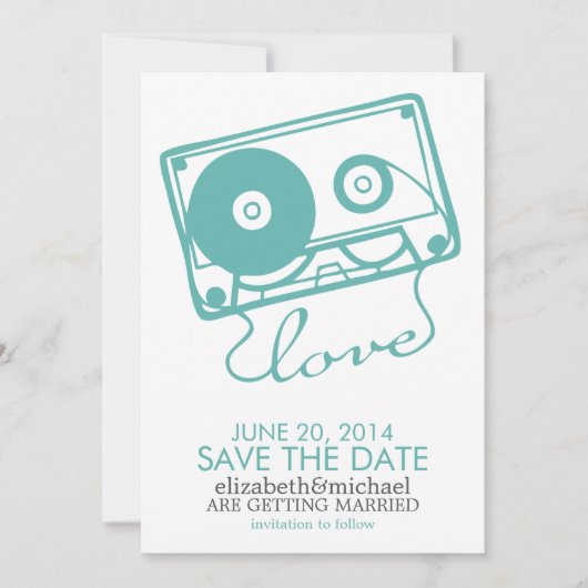 De Perfecte Mix Bruiloft Bewaar de Datum {aqua} Save The Date (Voorkant)