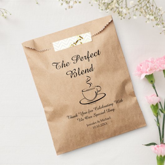 De perfecte mix, bruiloft dank u koffie bedankzakje (Gezegeld)