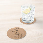 De perfecte mix, bruiloft dank u kraft ronde kartonnen onderzetter (Insitu)