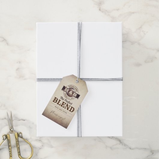 De perfecte mix bruiloft koffie gunsten cadeaulabel (Met Touw)