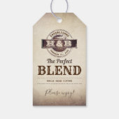 De perfecte mix bruiloft koffie gunsten cadeaulabel (Achterkant)