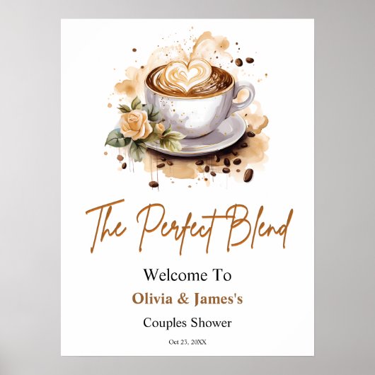 De perfecte mix bruiloft koppels douche welkom poster (Voorkant)