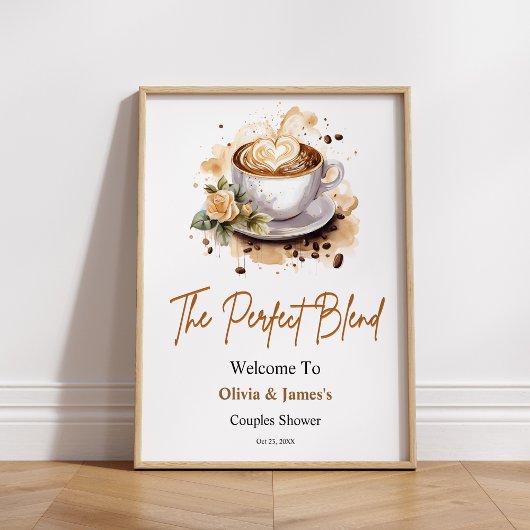 De perfecte mix bruiloft koppels douche welkom poster
