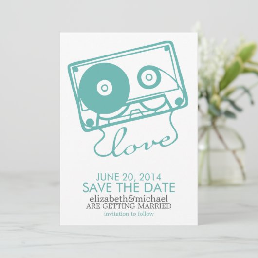 De Perfecte Mix Bruiloft Save the Date {aqua} (Staand voorkant)