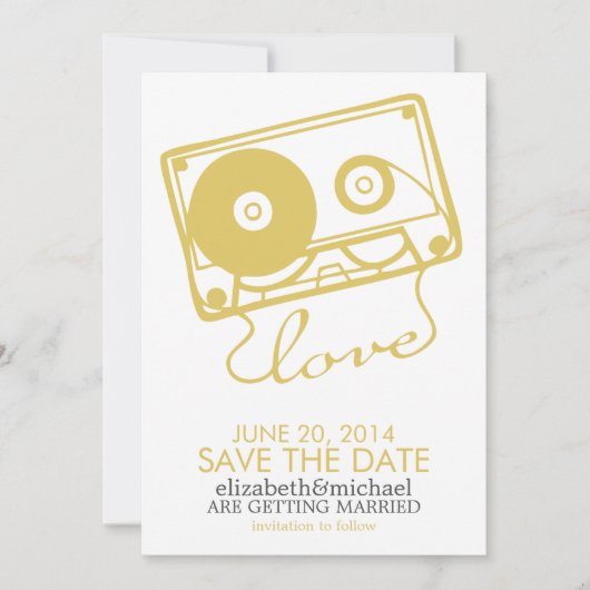 De Perfecte Mix Bruiloft Save the Date {geel} (Voorkant)