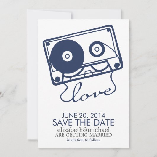 De Perfecte Mix Bruiloft Save the Date {marineblau (Voorkant)