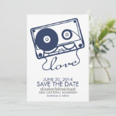 De Perfecte Mix Bruiloft Save the Date {marineblau (Staand voorkant)