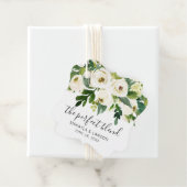 De Perfecte Mix Elegante Witte Bloemige Bruiloft Bedankjes Labels (In situ)