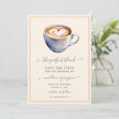 De perfecte mix foto koffie save the date (Staand voorkant)