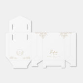 De perfecte mix gouden kersenbloesem monogram bedankdoosjes (Uitgevouwen)