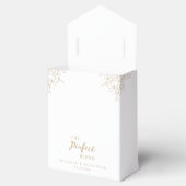 De perfecte mix gouden kersenbloesem monogram bedankdoosjes (Geopend)