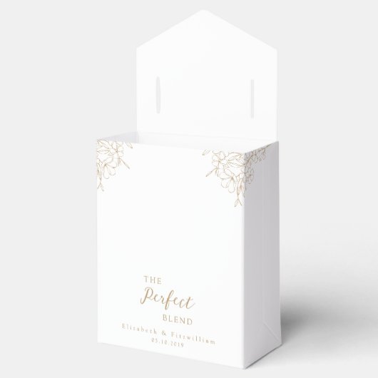 De perfecte mix gouden kersenbloesem monogram bedankdoosjes (Geopend)