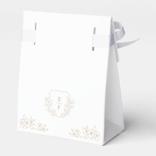 De perfecte mix gouden kersenbloesem monogram bedankdoosjes (Achterkant)