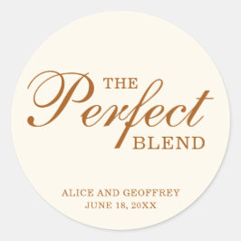 De Perfecte Mix Ivory Trouwgunst Koffie Ronde Sticker