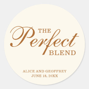 De Perfecte Mix Ivory Trouwgunst Koffie Ronde Sticker