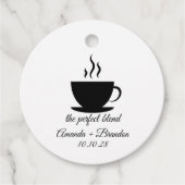 De perfecte mix koffie bruiloft bedankt bedankjes labels (Voorkant)