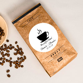 De perfecte mix koffie bruiloft bedankt ronde sticker