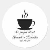 De perfecte mix koffie bruiloft bedankt ronde sticker (Voorkant)
