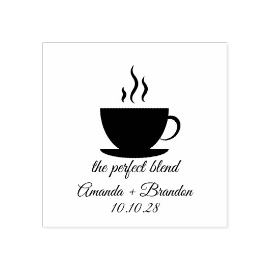 De perfecte mix koffie bruiloft bedankt rubberstempel (Afrduk)